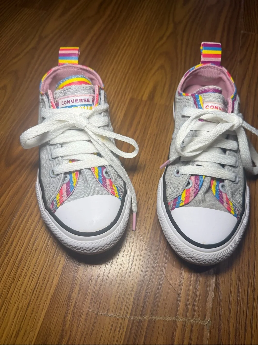 Converse Chuck Taylor All Star Double Upper Grey Rainbow Stripe Sneakers 12
